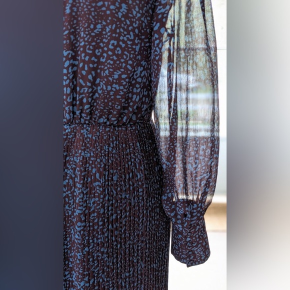 A NEW DAY Multicolored Romantic Classic Pleated Maxi Dress Long Sleeves - Picture 9 of 12